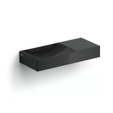 Clou Vale fontein 45cm zonder kraangat links - mat zwart keramiek - CL/03.30162.L