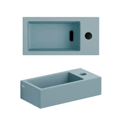 Clou Flush 3 fontein met kraangat en plug, rechts, mat blauw keramiek - CL/03.38030