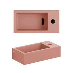 Clou Flush 3 fontein met kraangat en plug, rechts, mat roze keramiek - CL/03.40030