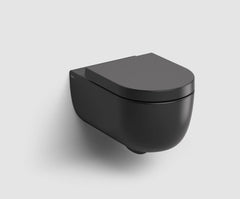 Clou Hammock hangtoilet 56cm Rimless mat zwart met zitting - CL/04.01060.21