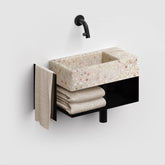 Clou Flush 3 fonteinset 36x18cm open frame zwart - zonder kraangat - ecorazzo