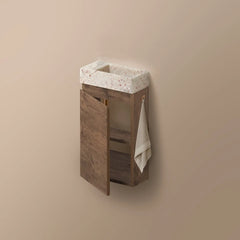 Clou Flush 3 toiletmeubel - 36cm - met fontein - polyethyleen terra - zonder kraangat