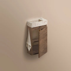 Clou Flush 3 toiletmeubel - 36cm - met fontein - polyethyleen terra - zonder kraangat