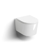 Clou InBe randloze compact wandcloset - 36.5x48.6cm - softclose met zitting - Keramiek Wit glans