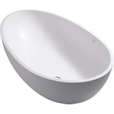 Crosstone Max vrijstaand bad 176x96x51cm ovaal Solid Surface wit mat