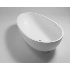 Crosstone Max vrijstaand bad 176x96x51cm ovaal Solid Surface wit mat