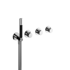 Hotbath Cobber X CX7071EXT afbouwdeel inbouwthermostaat 2 stopkranen - Geborsteld Zwart PVD