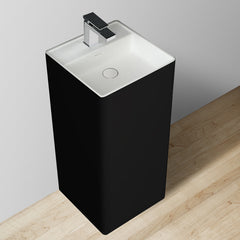 StoneArt Vrijstaand Wastafel LZ512 zwart-wit 40x40c mat