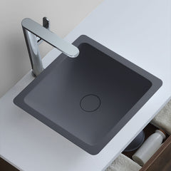 StoneArt Wastafel LC115 - mat grijs - 38x38cm