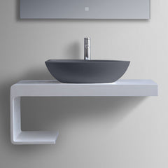 StoneArt Wastafel LC153 - grijs mat - 60x35 cm
