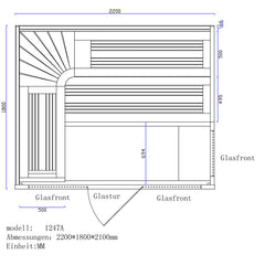 AWT Sauna E1247A populier 220x180 9kW Cilindro