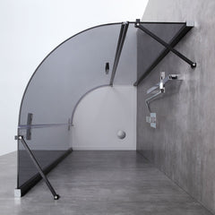 AWT Duschabtrennung LBR0906-B zwart 90x90 rechts