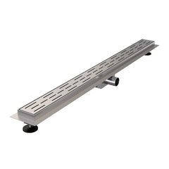 BRAUER Douchegoot met standaard rooster en flens 7 x 140 RVS geborsteld