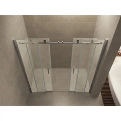 Slide nis schuifdeur dubbel 1800 x 2000 x 8 mm nano helder glas/chroom