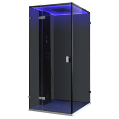 AWT Dampfdusche LD108F15 zwart 90x90 links