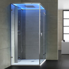 AWT Dampfdusche LD108F15 zilver 90x90 rechts