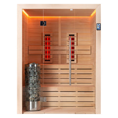 AWT Sauna E1614C-IR Hemlock 160x150 6.8kW Cilindro