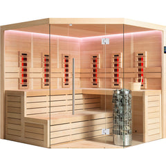 AWT Sauna E1611XL-IR Hemlock 250x250 9kW Cilindro