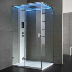 AWT Dampfdusche LD107F15 weiß glänzend 120x90 links