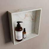 MONDIAZ EASY Niche 29.5x29.5cm in solid surface color Frappe. 1 compartment suitable for recessed or surface mounting