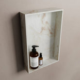 MONDIAZ EASY Niche 44.5x29.5cm in solid surface colour Frappe. 1 compartment suitable for recessed or surface mounting