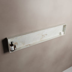 MONDIAZ EASY Nis 149,5x29,5cm in solid surface kleur Frappe. 1 vak geschikt voor in- of opbouw