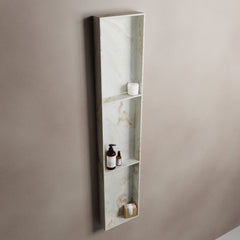 MONDIAZ EASY Nis 149,5x29,5cm in solid surface kleur Frappe. 3 vakken geschikt voor in- of opbouw