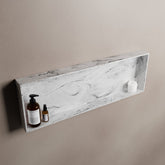 MONDIAZ EASY Niche 89.5x29.5cm in solid surface color Glace. 1 compartment suitable for recessed or surface mounting