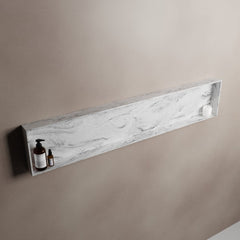 MONDIAZ EASY Nis 149,5x29,5cm in solid surface kleur Glace. 1 vak geschikt voor in- of opbouw