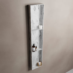 MONDIAZ EASY Nis 149,5x29,5cm in solid surface kleur Glace. 3 vakken geschikt voor in- of opbouw