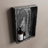 MONDIAZ EASY Niche 44.5x29.5cm in solid surface colour Lava. 1 compartment, suitable for recessed or surface mounting