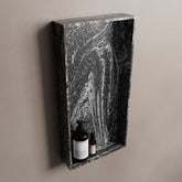 MONDIAZ EASY Niche 59.5x29.5cm in solid surface Lava color. 1 compartment suitable for recessed or surface mounting