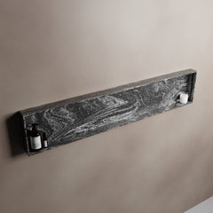 MONDIAZ EASY Nis 149,5x29,5cm in solid surface kleur Lava. 1 vak geschikt voor in- of opbouw