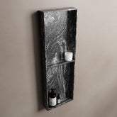 MONDIAZ EASY Niche 59.5x29.5cm in solid surface Lava colour. 3 compartments suitable for recess or surface mounting