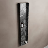 MONDIAZ EASY Niche 89.5x29.5cm in solid surface Lava colour. 2 compartments suitable for flush or surface mounting