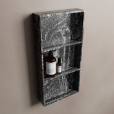 MONDIAZ EASY Nis 149,5x29,5cm in solid surface kleur Lava. 2 vakken geschikt voor in- of opbouw