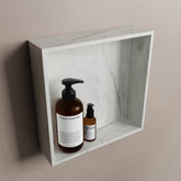 MONDIAZ EASY Niche 29.5x29.5cm in solid surface colour Opalo. 1 compartment suitable for recessed or surface mounting