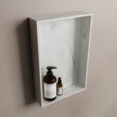 MONDIAZ EASY Niche 44.5x29.5cm in solid surface colour Opalo. 1 compartment suitable for recessed or surface mounting