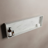 MONDIAZ EASY Niche 89.5x29.5cm in solid surface color Opalo. 1 compartment suitable for recessed or surface mounting