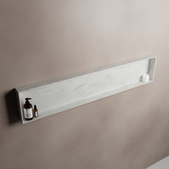 MONDIAZ EASY Nis 149,5x29,5cm in solid surface kleur Opalo. 1 vak geschikt voor in- of opbouw