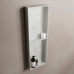 MONDIAZ EASY Nis 59,5x29,5cm in solid surface kleur Opalo. 3 vakken geschikt voor in- of opbouw