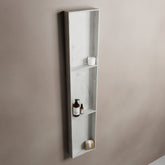 MONDIAZ EASY Nis 149,5x29,5cm in solid surface kleur Opalo. 3 vakken geschikt voor in- of opbouw