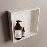 MONDIAZ EASY Niche 29.5x29.5cm in solid surface color Ostra. 1 compartment suitable for recessed or surface mounting