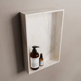 MONDIAZ EASY Niche 44.5x29.5cm in solid surface colour Ostra. 1 compartment suitable for recessed or surface mounting
