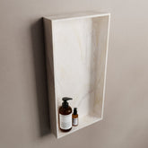 MONDIAZ EASY Niche 59.5x29.5cm in solid surface colour Ostra. 1 compartment suitable for recessed or surface mounting