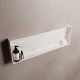 MONDIAZ EASY Niche 89.5x29.5cm in solid surface Ostra color. 1 compartment suitable for recessed or surface mounting