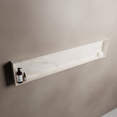 MONDIAZ EASY Nis 149,5x29,5cm in solid surface kleur Ostra. 1 vak geschikt voor in- of opbouw