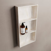 MONDIAZ EASY Nis 149,5x29,5cm in solid surface kleur Ostra. 2 vakken geschikt voor in- of opbouw