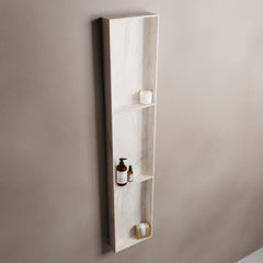 MONDIAZ EASY Nis 149,5x29,5cm in solid surface kleur Ostra. 3 vakken geschikt voor in- of opbouw