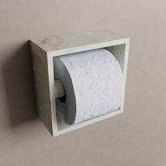 MONDIAZ EASY Toiletrolhouder CUBE 160 solid surface 16x8,6cm kleur Frappe. Geschikt voor op en inbouw.
